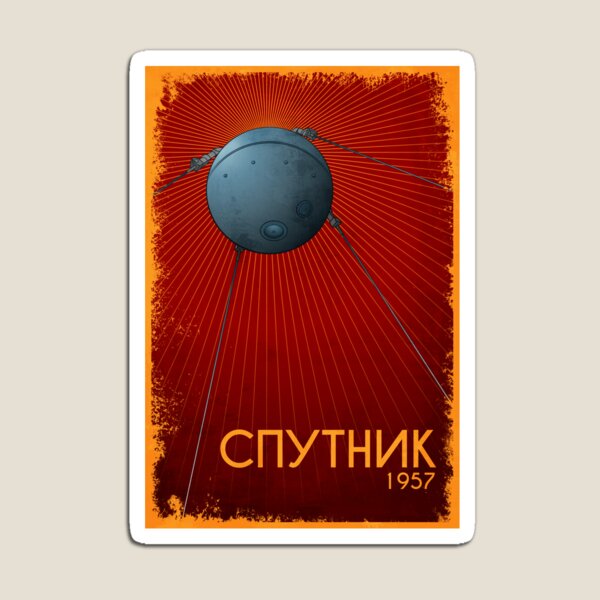 Item preview, Sputnik 1957. Comic retro poster (in Russian) designed and sold by BGALAXY.