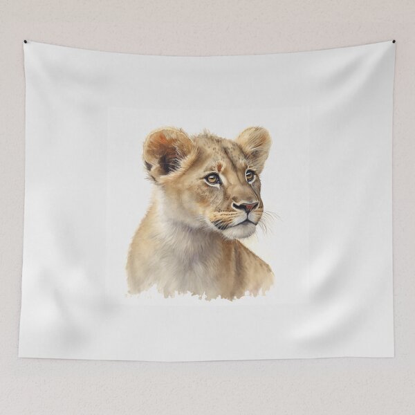 Item preview, Lion Cub Watercolour Portrait designed and sold by Adios65.