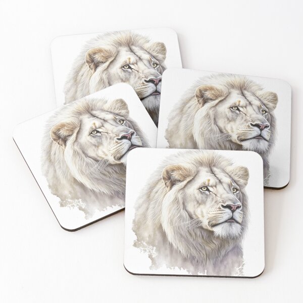 Item preview, Stunning White Lion Watercolour Portrait designed and sold by Adios65.