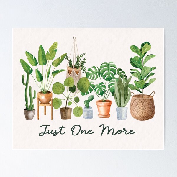 Item preview, House Plant Quote watercolor Illustration designed and sold by Nature Hues.