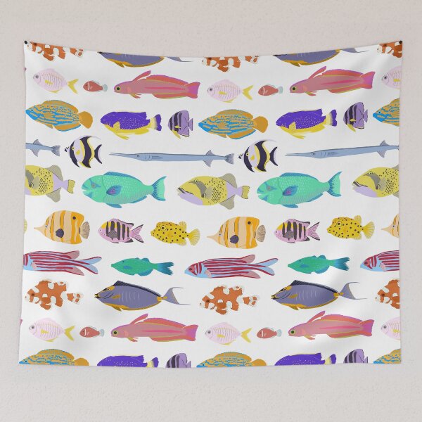 Item preview, Rainbow tropical reef fish  designed and sold by LibbyHaggerArt.