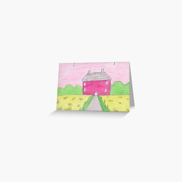 Pink Cottage Greeting Card