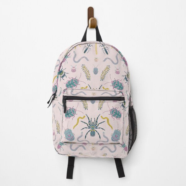 Item preview, Beetles and bugs mirrored - pink background designed and sold by LucyFaulke.
