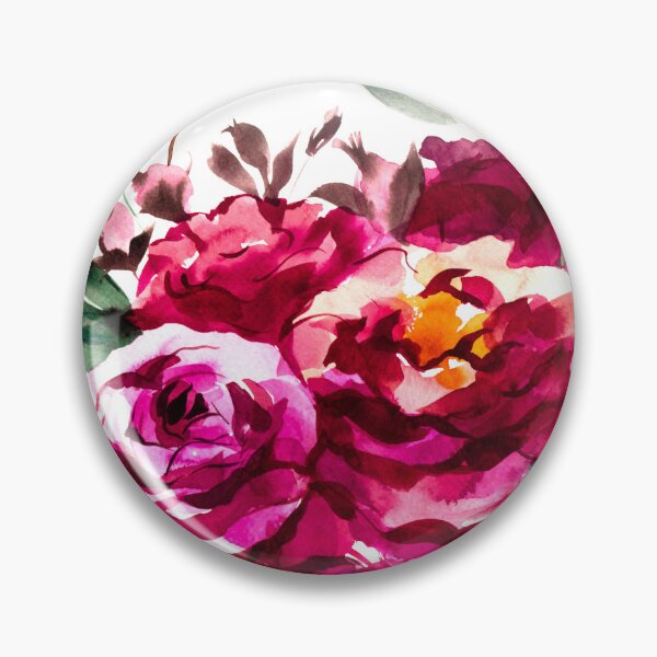Item preview, Blooming pink garden roses, watercolor designed and sold by IngaDesign.