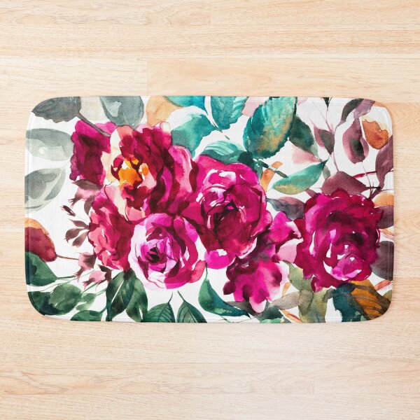 Item preview, Blooming pink garden roses, watercolor designed and sold by IngaDesign.