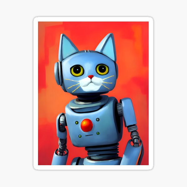 Item preview, Righteous Robo Cats - Oskar designed and sold by World-of-XYZ.