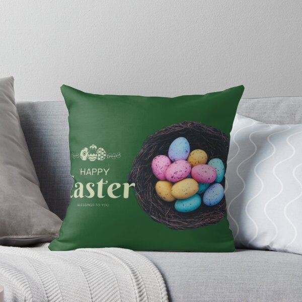 Artikel-Vorschau von Fröhliche Ostersegen mit bunten Eiern im Nest, designt und verkauft von H1gh5.