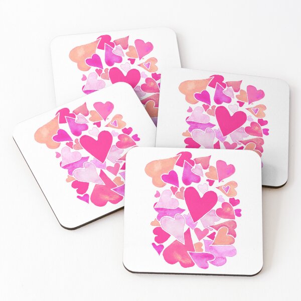 Item preview, PINK AND ORANGE WATERCOLOR HEARTS designed and sold by MCLegault.