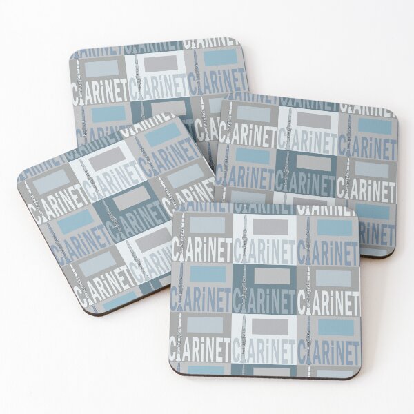 Item preview, Clarinet Text Blue Gray Pattern designed and sold by BartholGraphics.
