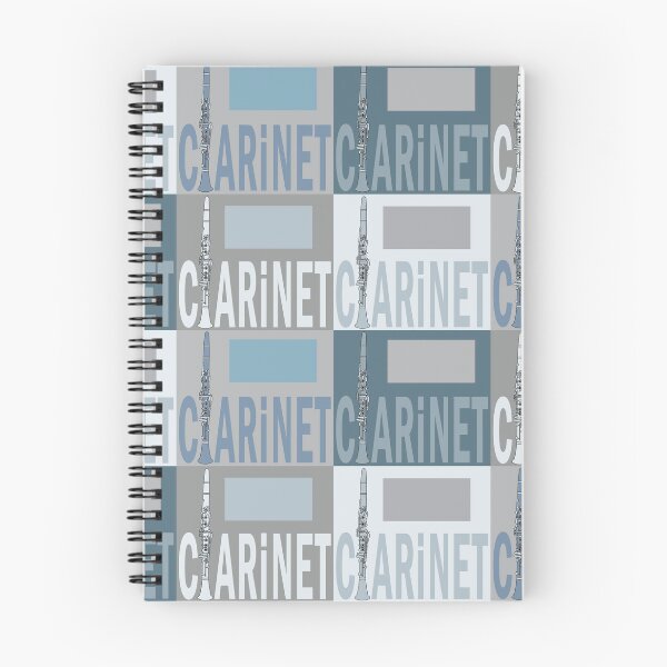 Item preview, Clarinet Text Blue Gray Pattern designed and sold by BartholGraphics.