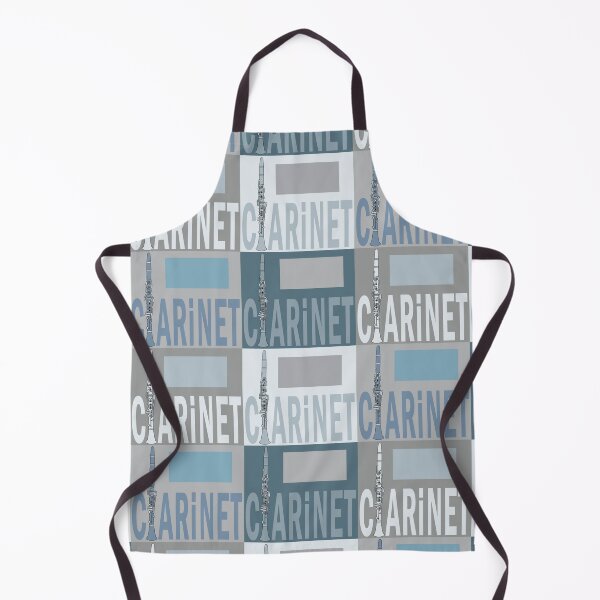 Item preview, Clarinet Text Blue Gray Pattern designed and sold by BartholGraphics.