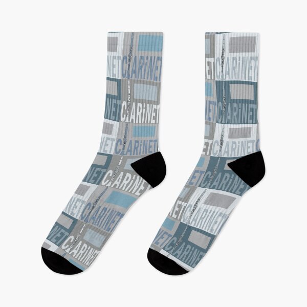 Item preview, Clarinet Text Blue Gray Pattern designed and sold by BartholGraphics.