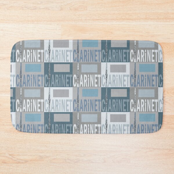 Item preview, Clarinet Text Blue Gray Pattern designed and sold by BartholGraphics.