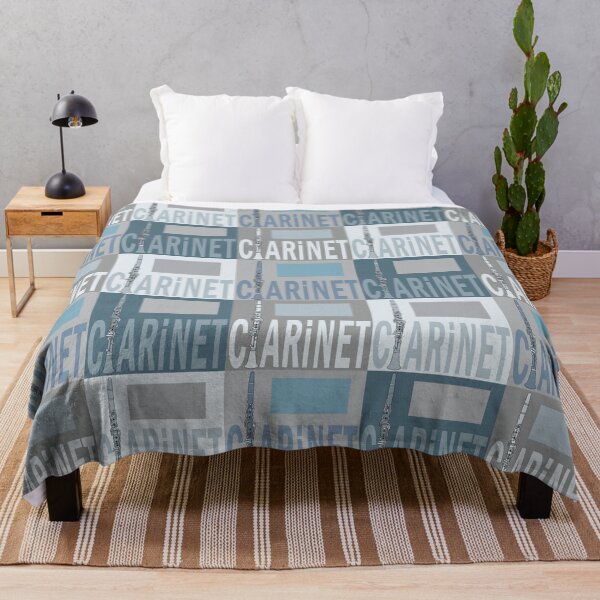 Item preview, Clarinet Text Blue Gray Pattern designed and sold by BartholGraphics.