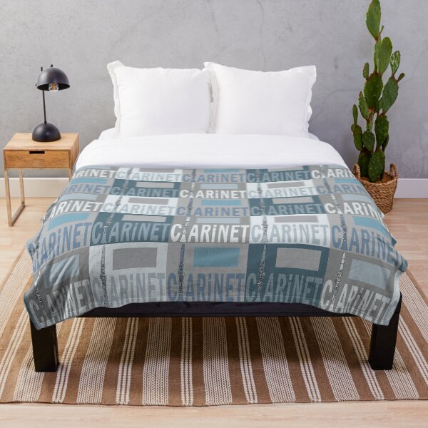 Item preview, Clarinet Text Blue Gray Pattern designed and sold by BartholGraphics.