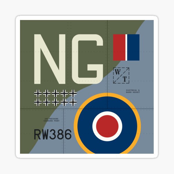 Vista previa del artículo con la obra «Aircraft Markings - England Spitfire», diseñado y vendido por VoodooCircus.