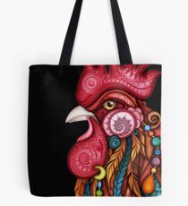 Tribal Rooster Design Tote Bag