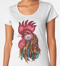 Tribal Rooster Design Women's Premium T-Shirt