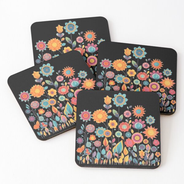 Artikelvorschau, Colorful Retro Wildflowers entworfen und verkauft von CRAZY&ART.