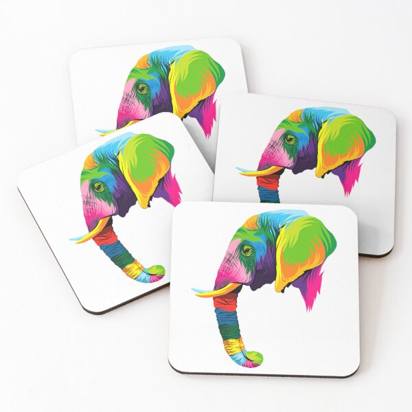 Item preview, Multicolored elephant head portrait Stylized Safari An Imaginative Elephant Head Drawing designed and sold by StudioLiteDaLu.