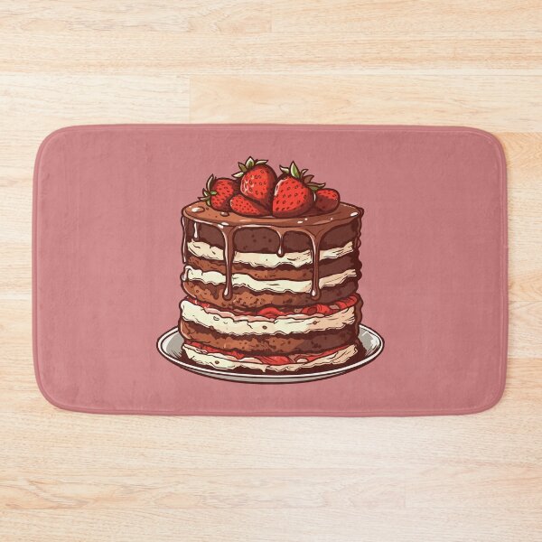 Item preview, Chocolate Layer Cake with Strawberry Cartoon Style designed and sold by Arncil.