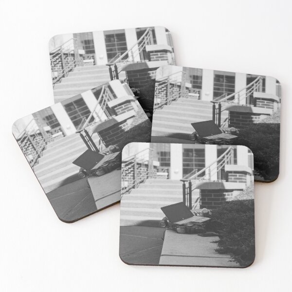 Item preview, College Backpack - black and white contrasty film photography print designed and sold by brycecphotos.