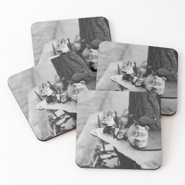 Item preview, Gnomes and Stuff- black and white film photography print designed and sold by brycecphotos.