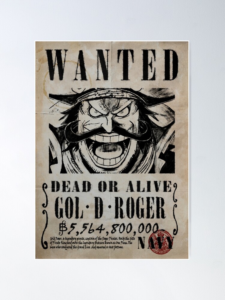 ONE PIECE Poster Wanted Gol .D. Roger (52x38cm)