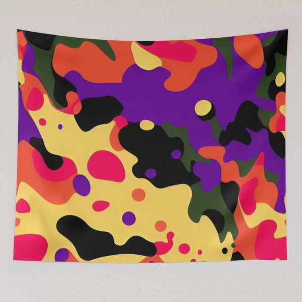 Item preview, Artsy Camouflage Abstract Pattern Dripping Colors designed and sold by pixxiesart.