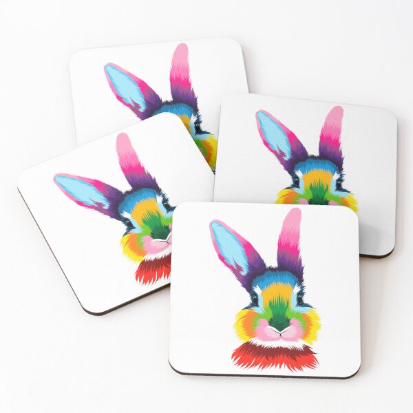 Item preview, Abstract Rabbit Head Portrait/Hare Imaginative and Playful Depiction in Multicolored Paints designed and sold by StudioLiteDaLu.