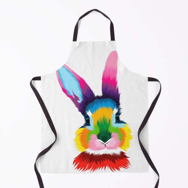 Item preview, Abstract Rabbit Head Portrait/Hare Imaginative and Playful Depiction in Multicolored Paints designed and sold by StudioLiteDaLu.