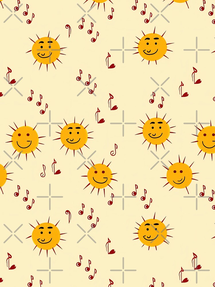 Thumbnail 4 of 4, iPhone Case, Sun and Musical Notes Pattern designed and sold by RockingPandS.