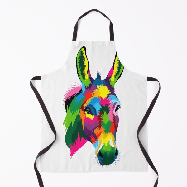 Item preview, Abstract Donkey Head Portrait: Imaginative and Vibrant Depiction in Multicolored Paints designed and sold by StudioLiteDaLu.