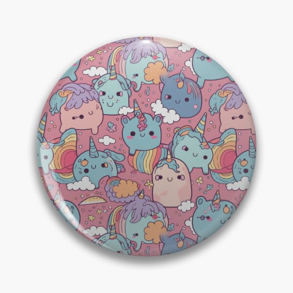 Aperçu de l'œuvre Kawaii Unicorn - Cute Unicorn Pattern créée et vendue par Reimagining Images.