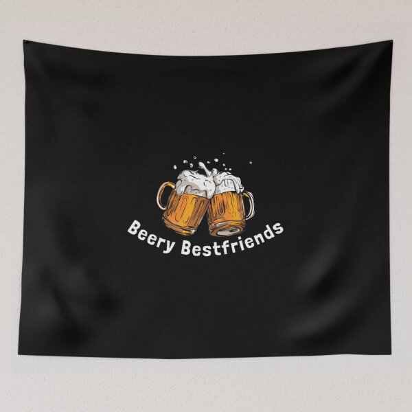 Item preview, Beery best friends text with two cheering beer glasses designed and sold by H1gh5.