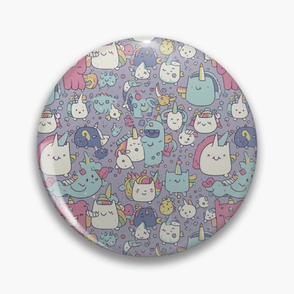 Aperçu de l'œuvre Kawaii Unicorn - Cute Unicorn Pattern créée et vendue par Reimagining Images.