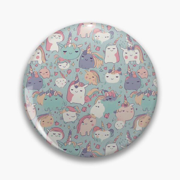 Aperçu de l'œuvre Kawaii Unicorn - Cute Unicorn Pattern créée et vendue par Reimagining Images.