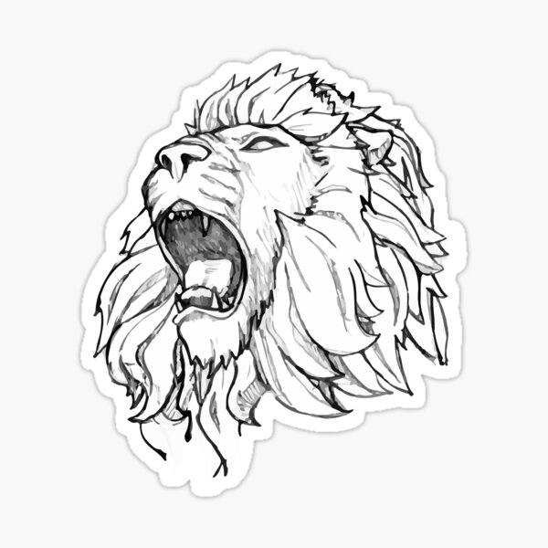 Lion Drawing PRINT - Etsy