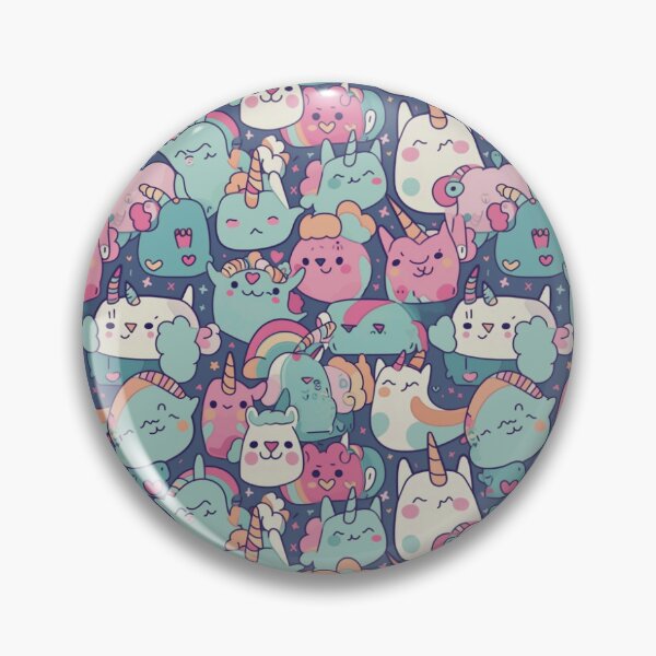 Aperçu de l'œuvre Kawaii Unicorn - Cute Unicorn Pattern créée et vendue par Reimagining Images.