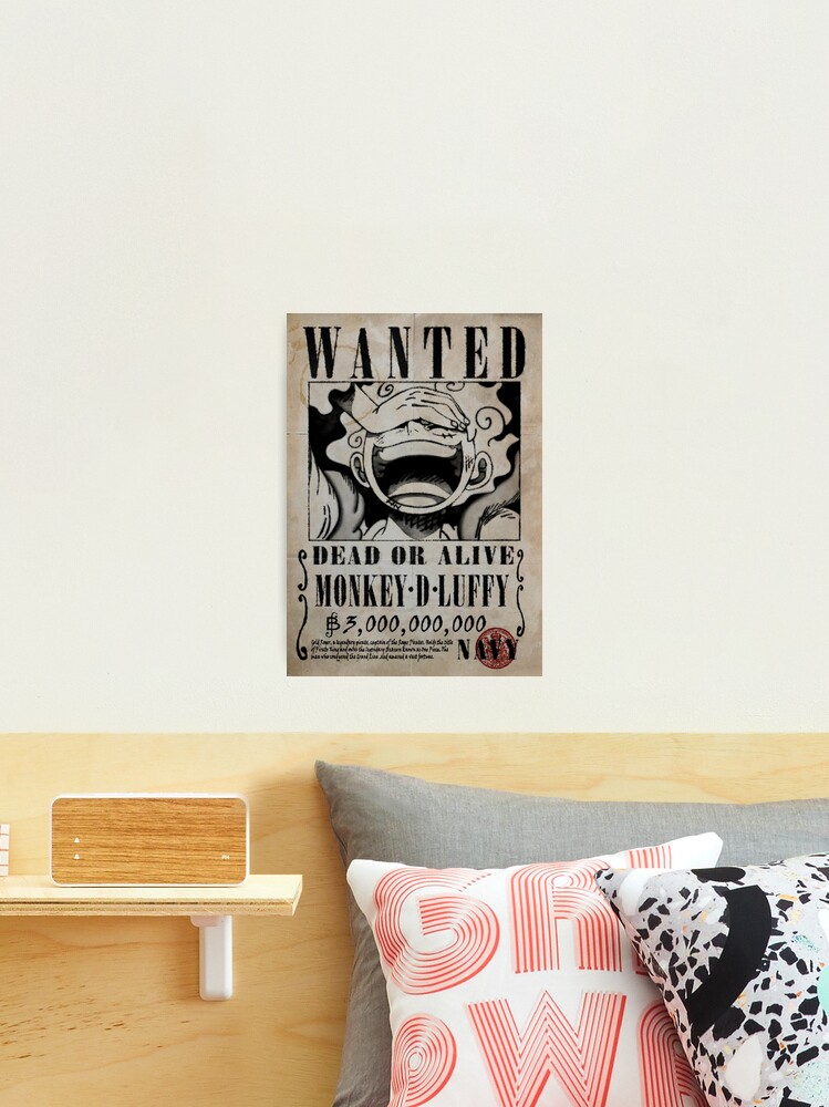 One piece luffy nika gear 5 wanted poster wall art