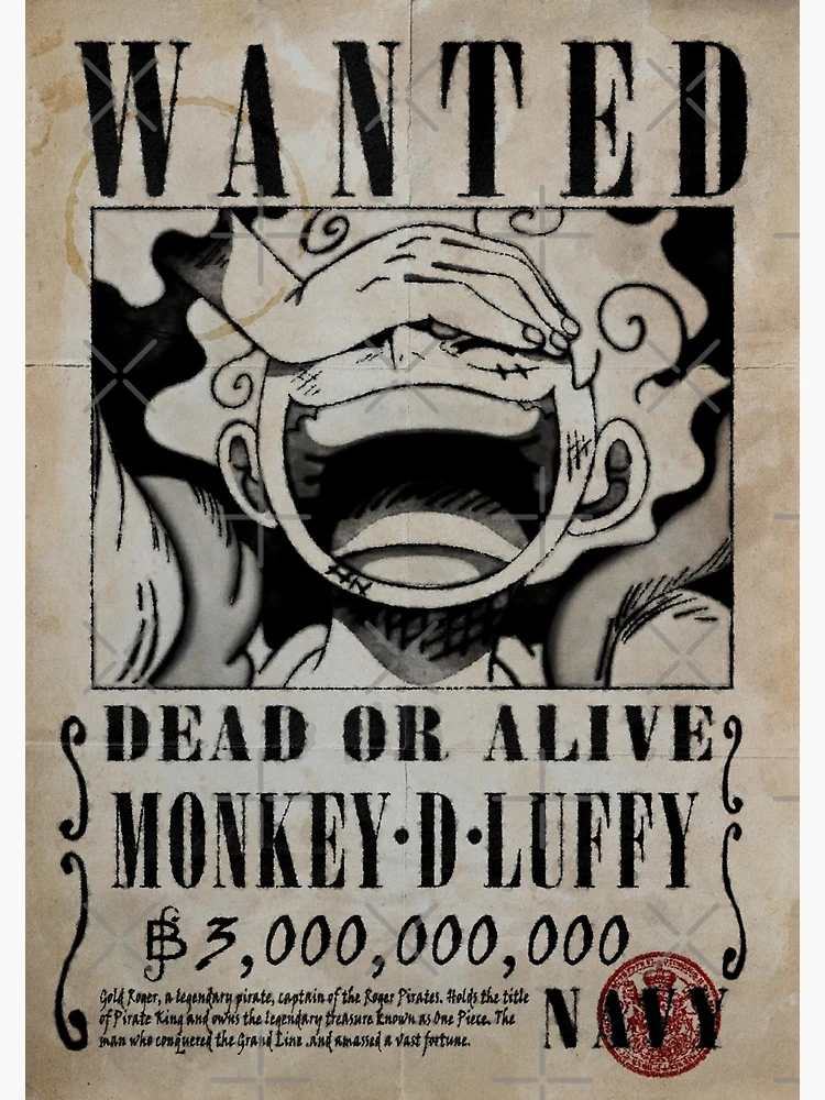 Luffy Gear 5 Wanted Poster - One Piece Nika Real Life Ink Wanted