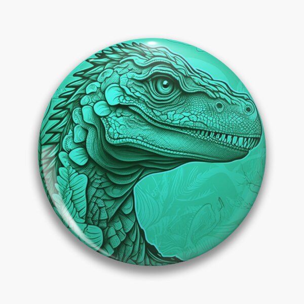 Item preview, Teal dinosaur Velociraptor art nouveau golden dinosaurs design alphonse mucha style designed and sold by LAID92.