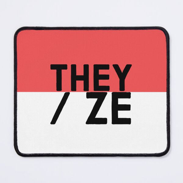 Item preview, They/Ze pronouns on a red and white background designed and sold by MxA19.
