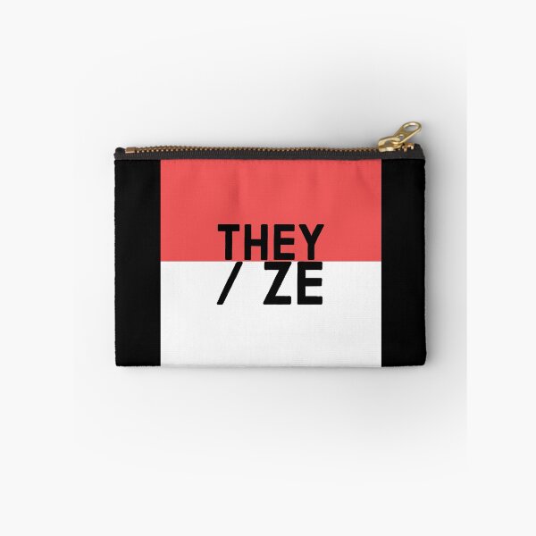 Item preview, They/Ze pronouns on a red and white background designed and sold by MxA19.