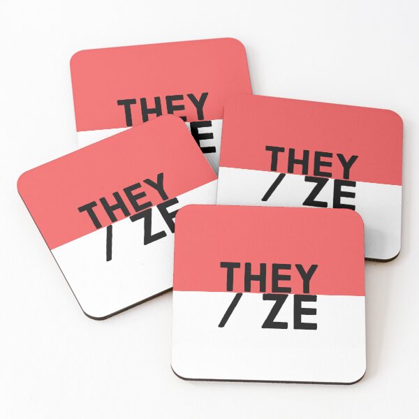 Item preview, They/Ze pronouns on a red and white background designed and sold by MxA19.