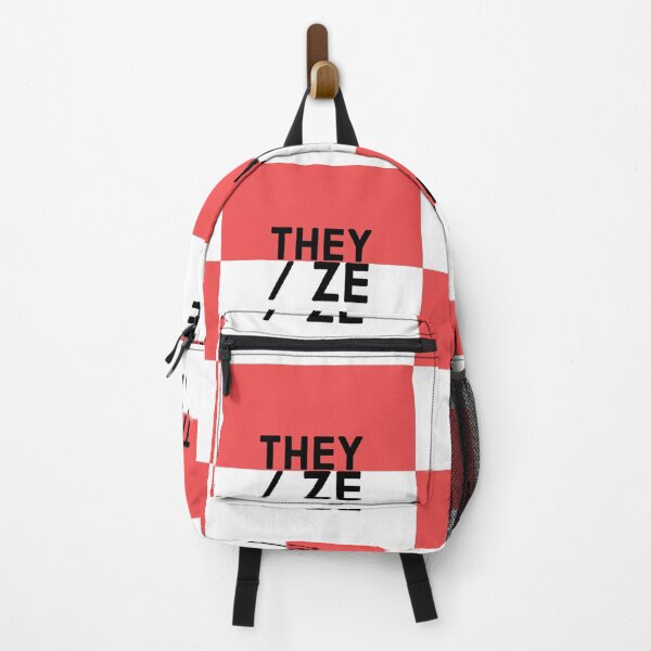 Item preview, They/Ze pronouns on a red and white background designed and sold by MxA19.