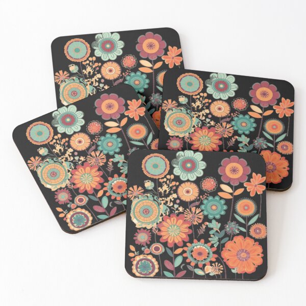 Artikelvorschau, Colorful Retro Wildflowers entworfen und verkauft von CRAZY&ART.