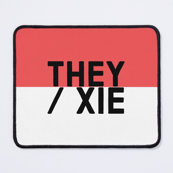 Item preview, They/Xie pronouns on a red and white background designed and sold by MxA19.