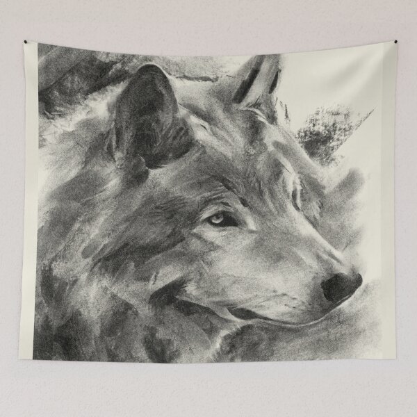 Item preview, Wolf Art, Wolf Portrait Drawing, Animal Gift, Wolf Gifts designed and sold by Rachel Felicity  Art.