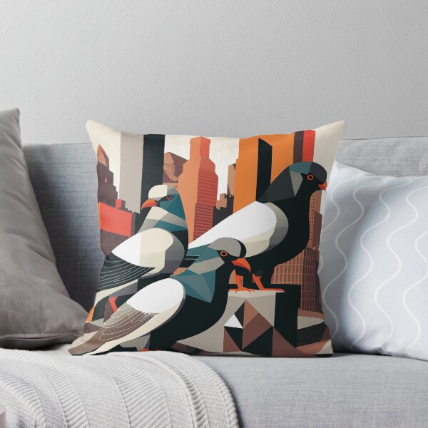 Item preview, New York landscape with pigeons on the roofs fine art for home decoration. designed and sold by paulo silveira.